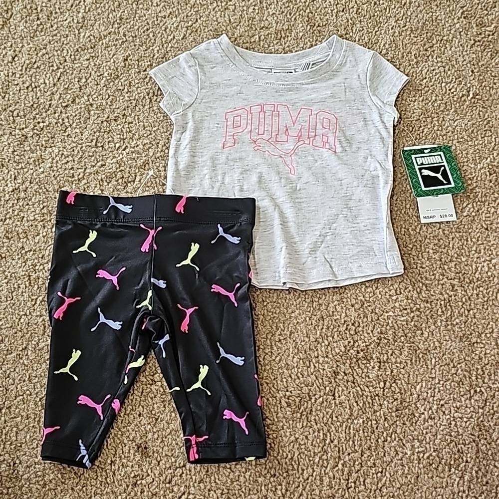 Puma Baby Girls T-Shirt and Capri Leggings Set 12M